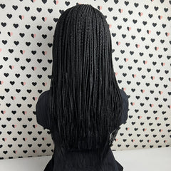 C Cut Cornrows Braided Wig Box Braids Lace Front Wigs Color 1b Black 20 Inches