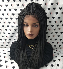 Braided Wig Box Braids Lace Front Wigs For Black Women 1b Black