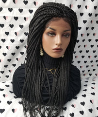 Braided Wig Box Braids Lace Front Wigs For Black Women 1b Black
