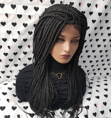 Braided Wig Box Braids Lace Front Wigs For Black Women 1b Black