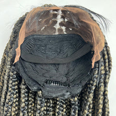 Ombre Box Braided Wigs For Black Women, 13x4 Lace Frontal Big Braids Wig 1b/27