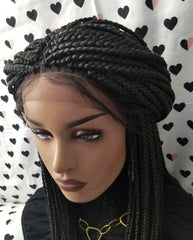 Braided Wig Box Braids Lace Front Wigs For Black Women 1b Black