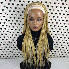 Diadema peluca trenzada banda para la cabeza peluca caja trenzas pelucas para mujeres negras 613 Rubio