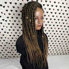 Big Braids Box Braid Braided Wigs For Black Women 13x4 Lace Frontal Wig Ombre 27