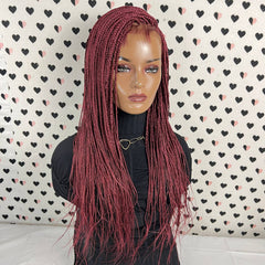 Ready To Ship Braided Wig Lace Frontal Small Box Braids Lace Front Wig 24 Inches