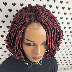 Fully Hand Braided Cornrows Braids Lace Closure Handmade Box Braid Cur –  Braidslacewigs