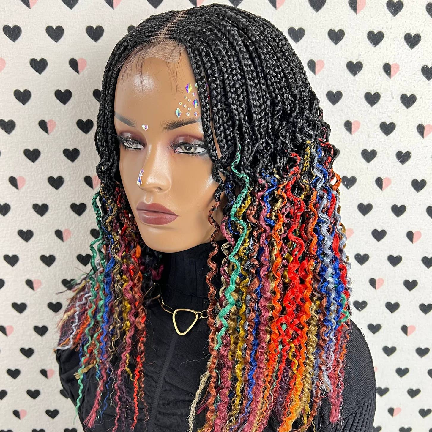 Lace Closure Cornrow Wavy Curls Box Braids Braided Curly Wigs For Black Women