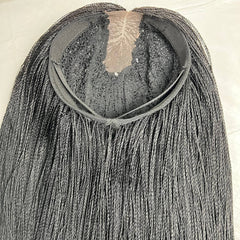 Micro Million Twist Wig Tiny Twists Lace Closure Frontal Braided Wig Black