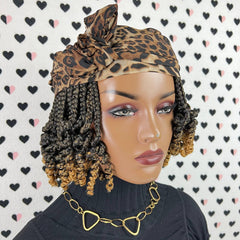 Curly Box Braids Handmade Braid Curls Braided Lace Front Wig Ombre