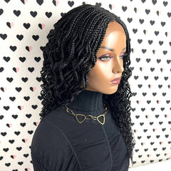 Wavy Curls Curly Braids Cornrows Box Braided Wigs For Black Women Closure Wig