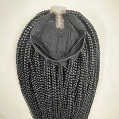 Short Box Braid Braided Wig Braids Lace Front wigs Color 1b Black 14 inches