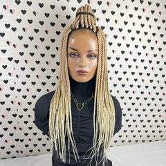 Short Box Braid Braided Wig Braids Lace Front Wigs Color 27/613 Ombre 18 inches