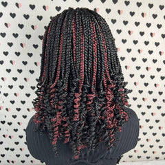 Rizos Cortos Trenzas Rizadas Diadema Peluca Trenzada Banda Para La Cabeza Peluca Caja Trenza 1b / Rojo