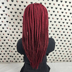 Pelucas trenzadas del frente del cordón de la peluca de las trenzas de la caja frontal del cordón 13x4 para las mujeres negras rojas