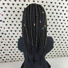Cornrows Braided Wig With Baby Hairs Box Braid Lace Front Wigs For Black Women