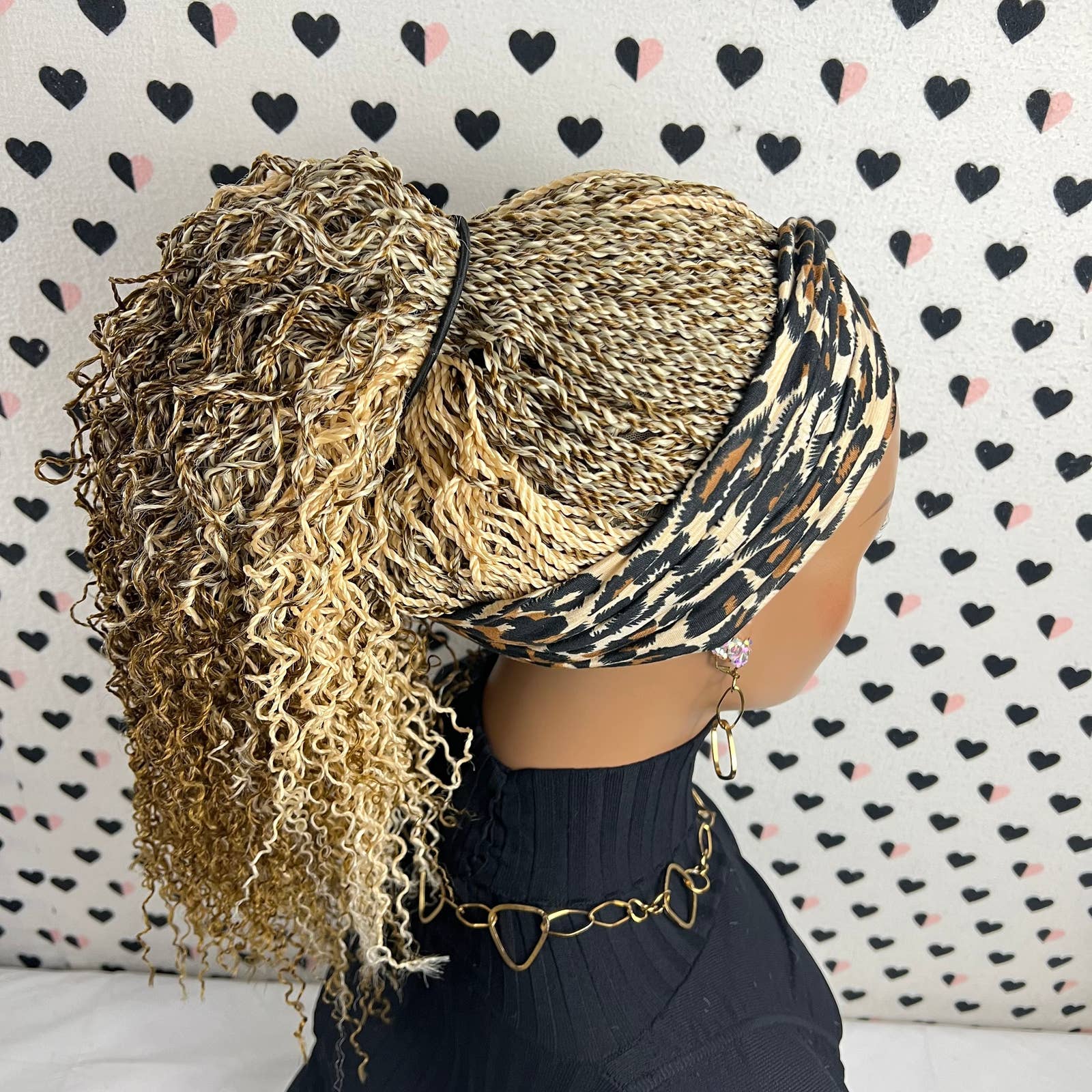 Twist Wavy Curls Curly Braids Headband Wig Braided Head Band Twisted Wig 27/613