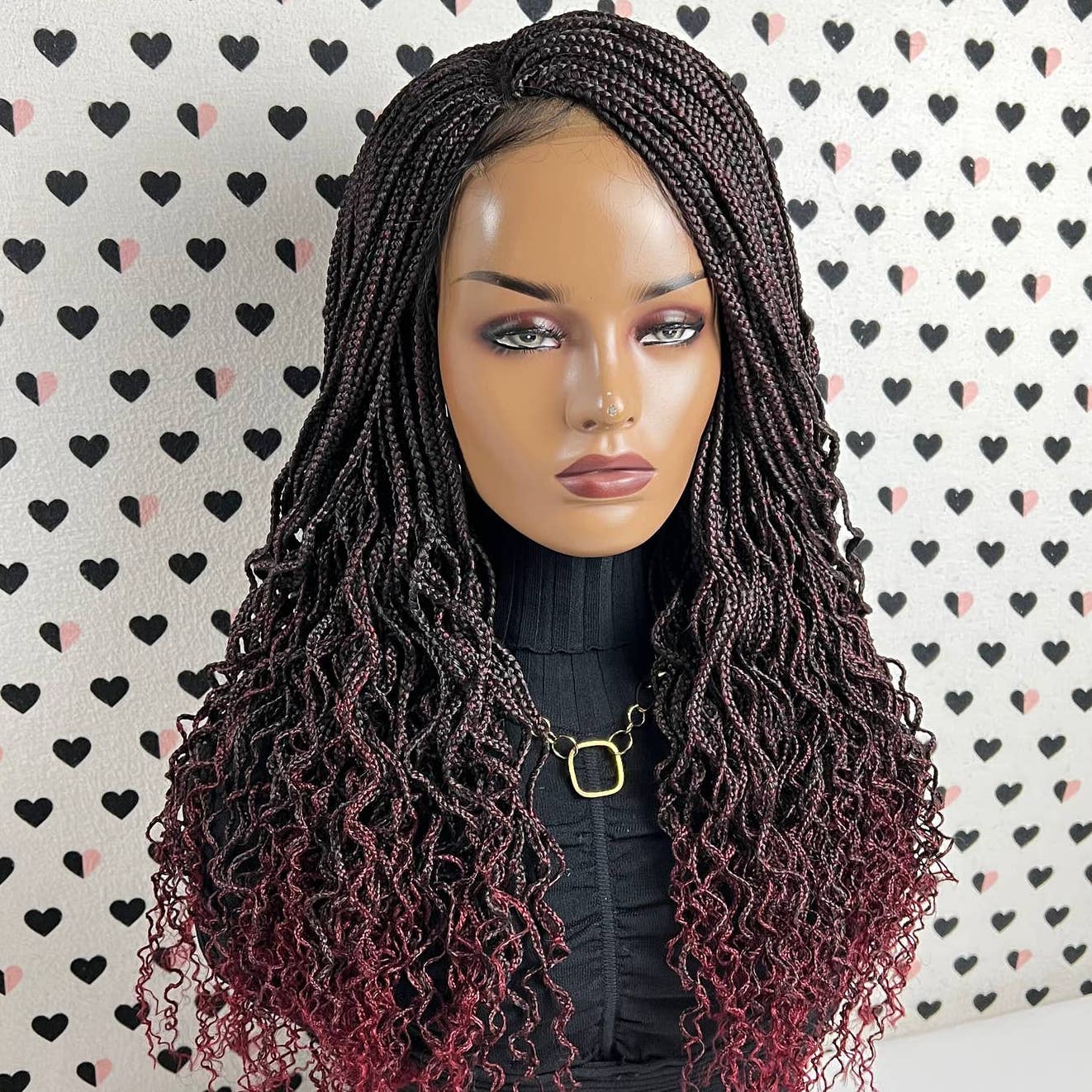 Fully Hand Braided Handmade Goddess Box Braids Lace Front Wigs For Black Women