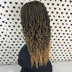 Lace Closure Box Braid Wavy Curls Curly Braids Braided Lace Front Frontal Wig