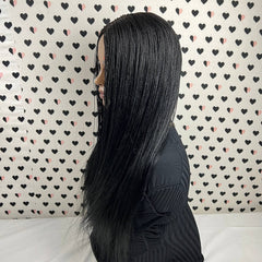 Micro Million Twist Wig Tiny Twists Lace Closure Frontal Braided Wig Black
