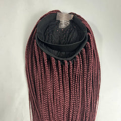 Cornrow Wig Box Braid Braided Small Braids Lace Front Wig Color Burgundy Red