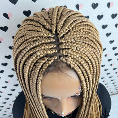 No Part Braid Lace Wig Hand Braided Box Braids Lace Front Wig Color 27