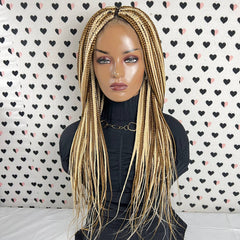 13x4 Lace Frontal Multi Color Braids Box Braid Braided Wigs For Black Women