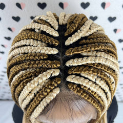 13x4 Lace Frontal Multi Color Braids Box Braid Braided Wigs For Black Women