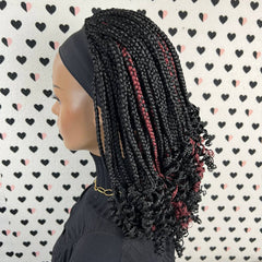 Rizos Cortos Trenzas Rizadas Diadema Peluca Trenzada Banda Para La Cabeza Peluca Caja Trenza 1b / Rojo