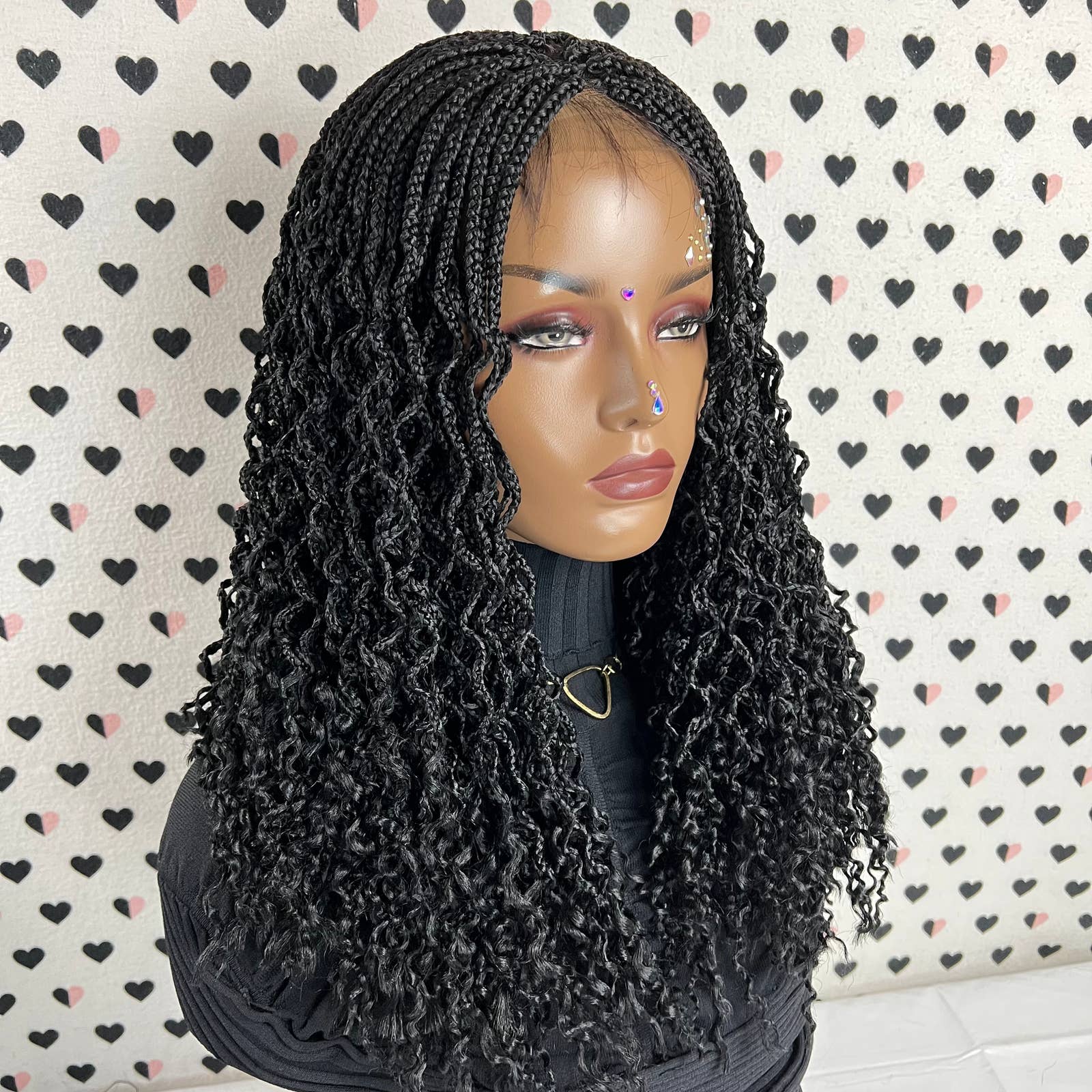 Lace Closure Box Braid Wavy Curls Curly Braids Braided Lace Front Frontal Wig