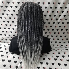 Ombre Braided Wig Box Braided Lace Front Wig Box Braid Lace Wigs For Black Women