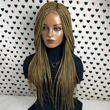 Pelucas rubias doradas del frente del cordón trenzado de la trenza de la caja de las trenzas medianas para las mujeres negras