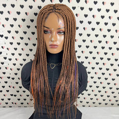 Box Braid Lace Closure Braided Wig Braids Lace Front Wigs Multi Mixed Color