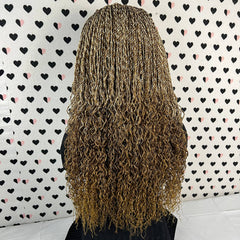 Twist Curly Trenzas Diadema Peluca Trenzada Banda para la cabeza Pelucas retorcidas para mujeres negras