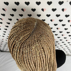 C Cut Cornrow Feedin Box Braids Braided Lace Front Braid Wigs Color 27/613 Ombre