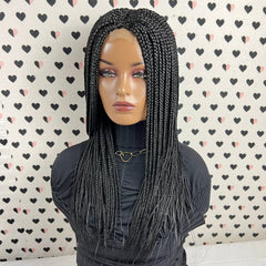 Box Braids Braided Lace Closure Frontal Wig Color 1b 18 Inches