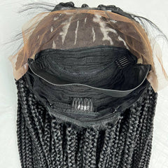 Las trenzas medias frontales de la caja del cordón 13x4 trenzaron las pelucas delanteras del cordón para las mujeres negras