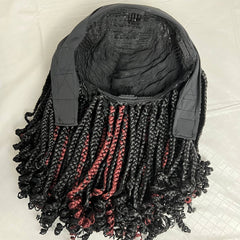 Rizos Cortos Trenzas Rizadas Diadema Peluca Trenzada Banda Para La Cabeza Peluca Caja Trenza 1b / Rojo