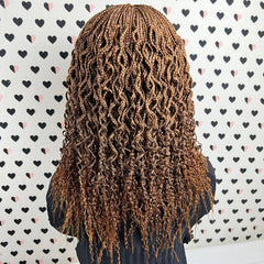 Curly Wavy Curls Lace Closure Frontal Goddess Box Braids Braided Lace Wigs