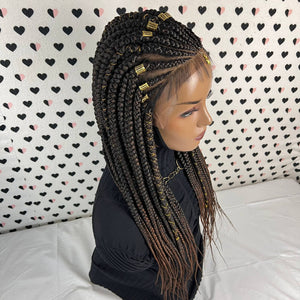 13x4 Lace Frontal Wig All Back Cornrows Braids Box Braid Braided Lace Front Wigs