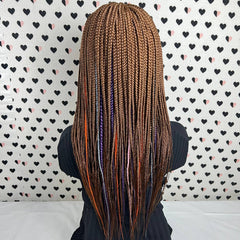 Box Braid Lace Closure Braided Wig Braids Lace Front Wigs Multi Mixed Color