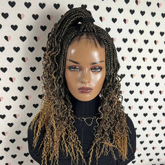 Lace Closure Box Braid Wavy Curls Curly Braids Braided Lace Front Frontal Wig