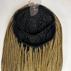 Medium Braids Box Braid Braided Lace Front Wig Golden Blonde Wigs For Black Women