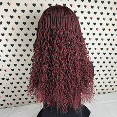 Trenzas rizadas torcidas, peluca con diadema, banda para la cabeza trenzada, pelucas trenzadas pequeñas retorcidas, color rojo