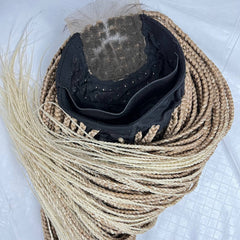 Braided Wig Box Braids Lace Front Wigs For Black Women Color 27/613 Ombre