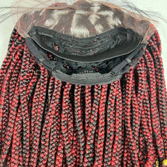 Lace Frontal Braided Lace Wig, Goddess Box Braids Lace Front Wig Wit Curly Waves