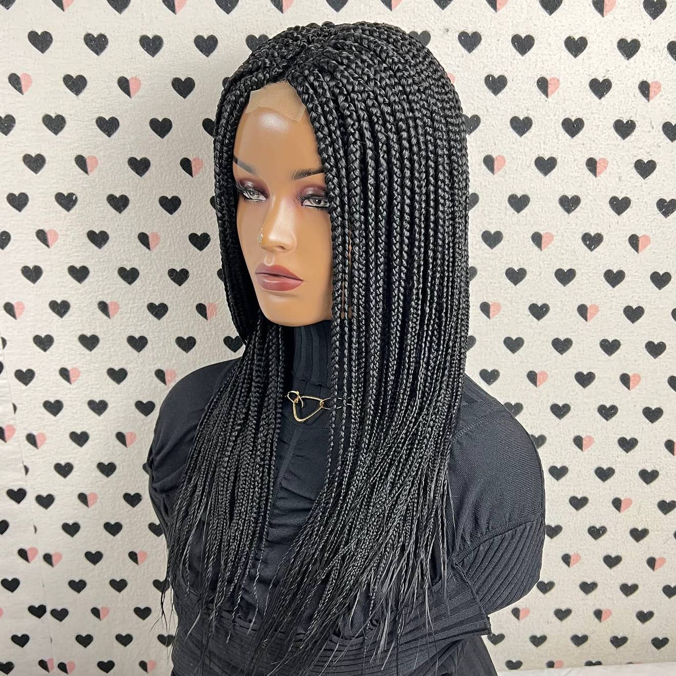Box Braids Braided Lace Closure Frontal Wig Color 1b 18 Inches