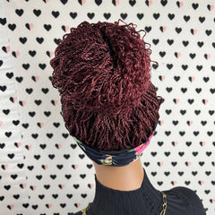 Trenzas rizadas torcidas, peluca con diadema, banda para la cabeza trenzada, pelucas trenzadas pequeñas retorcidas, color rojo