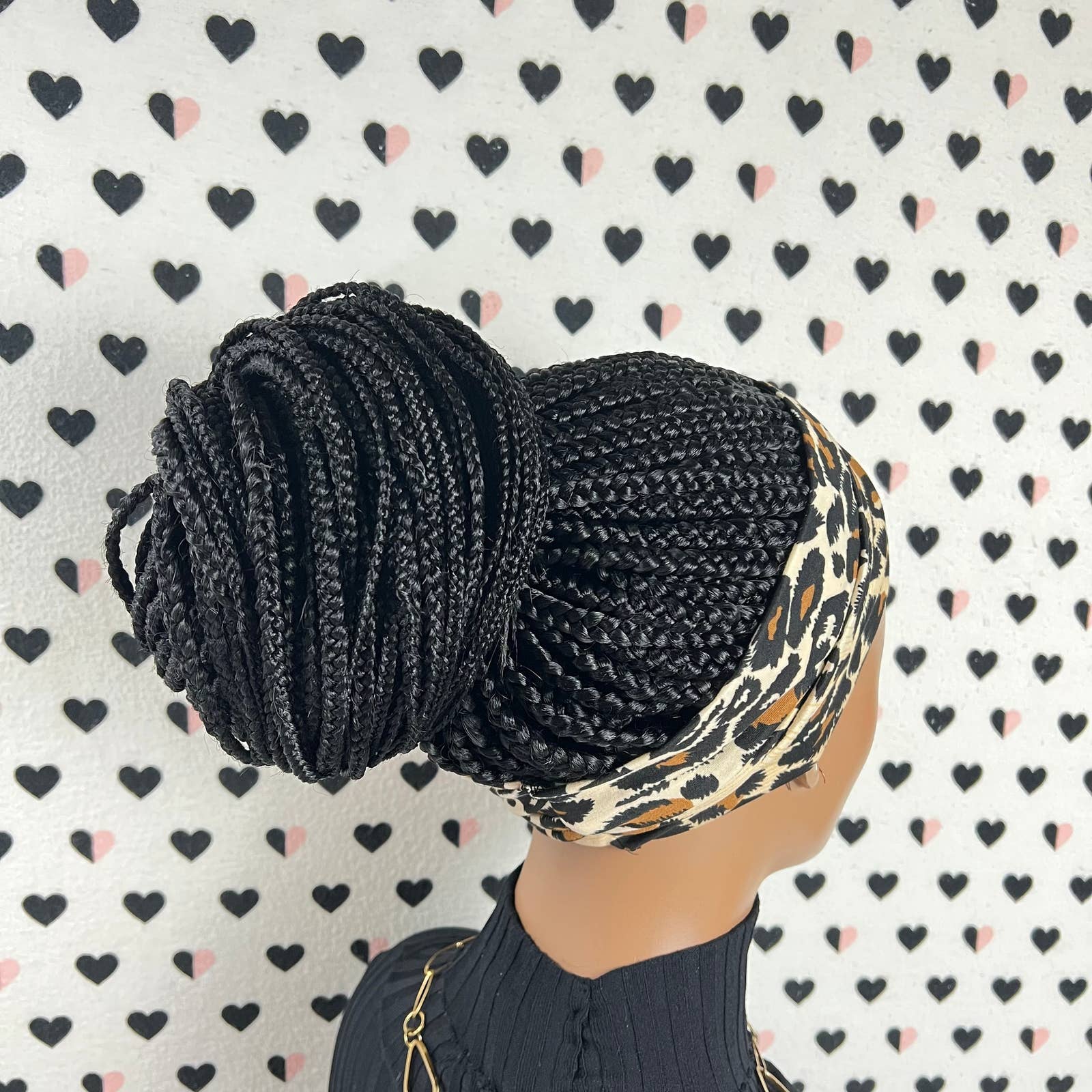 Headband Wig Braided Head band Wig Box Braids Wigs For Black Women 1b 26 Inches