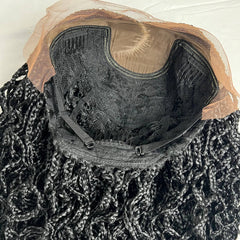 Wavy Curls Curly Braids Cornrows Box Braided Wigs For Black Women Closure Wig