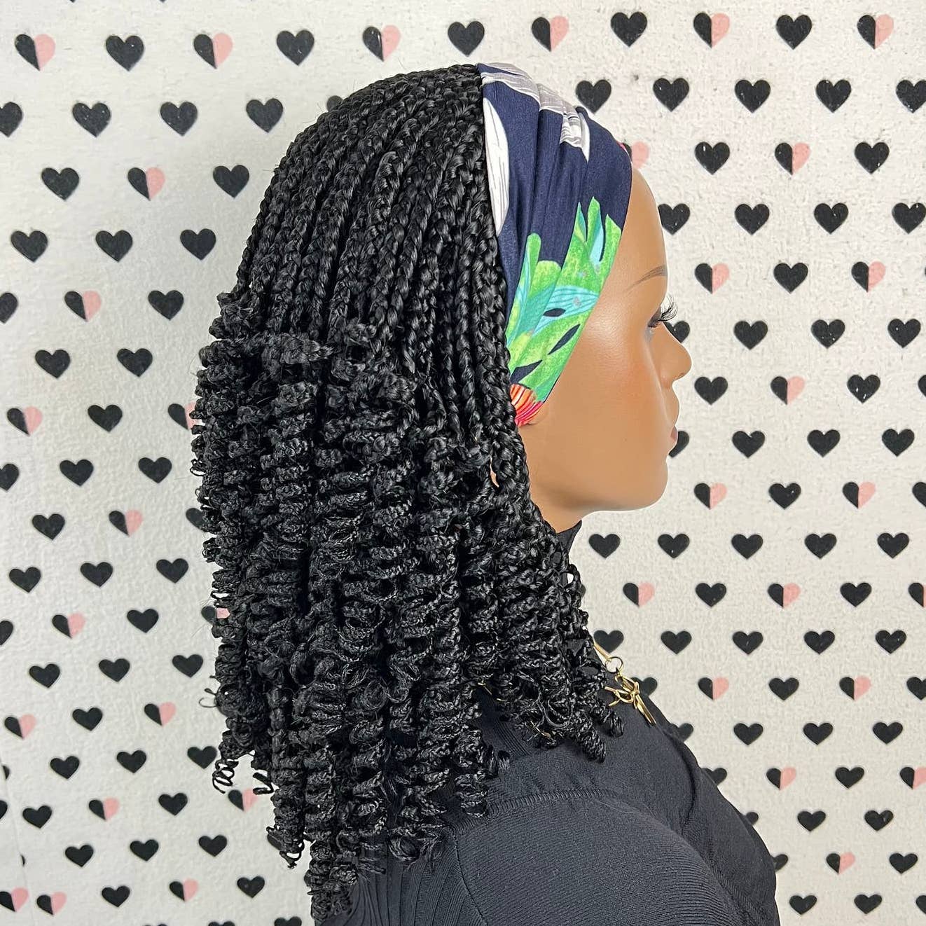 Headband Wig Short Curls Wig Curly Box Braids Braided Wigs For Black Women
